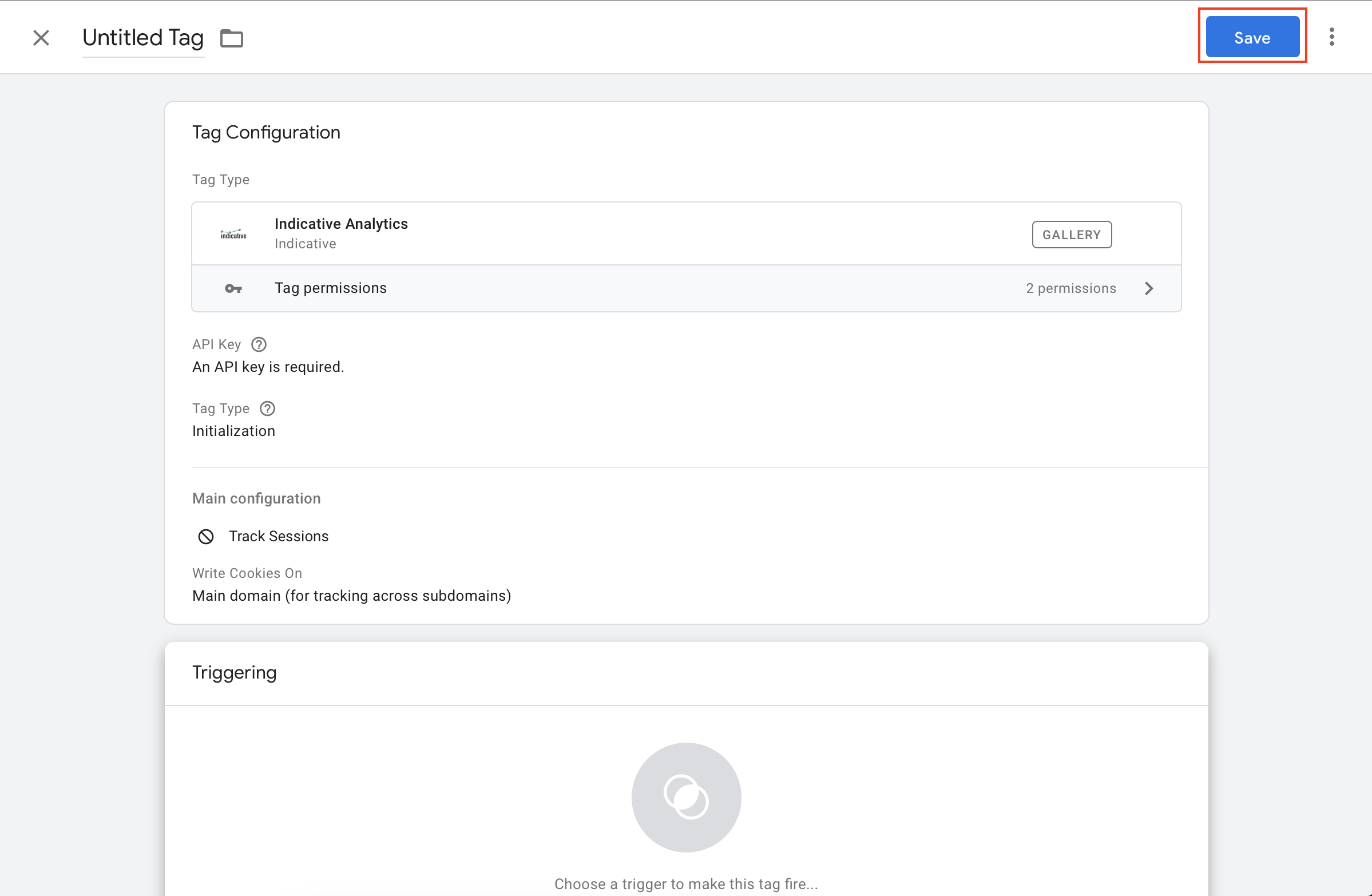 Save Indicative Analytics tag