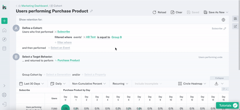 Save cohort to dashboard