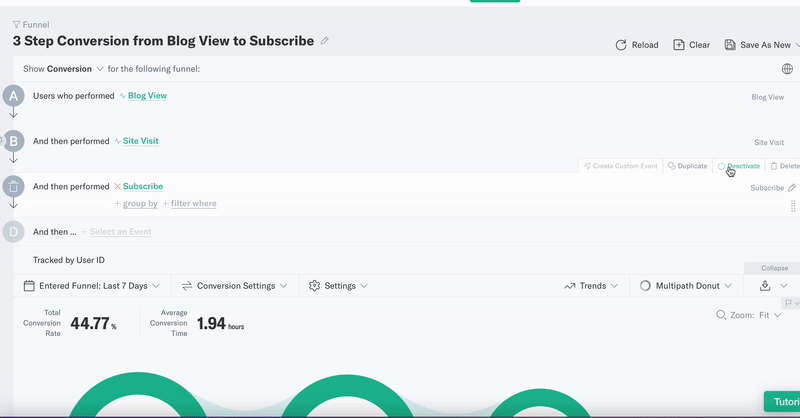 Cohort from funnel interop menu