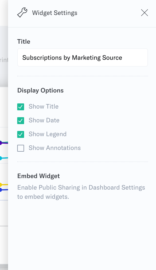 Editing individual analysis in dashboard widget