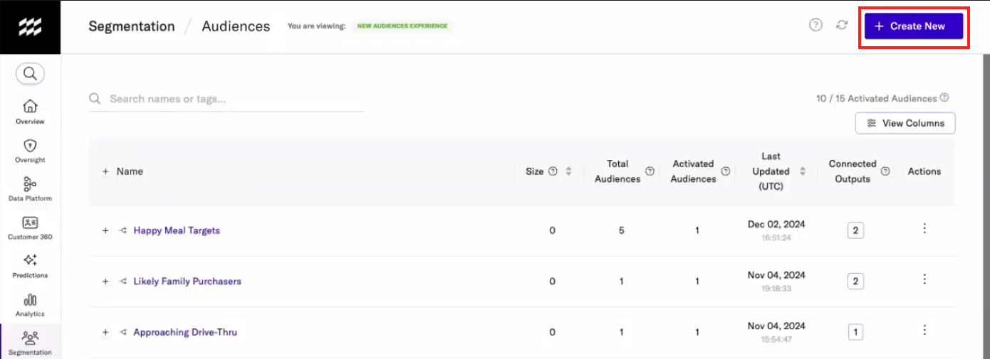 Select Segmentation in Overview Map