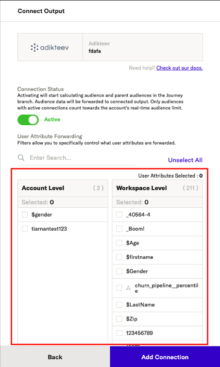 Selective attribute forwarding