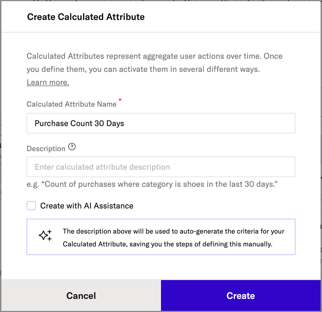 Create calculated attribute UI