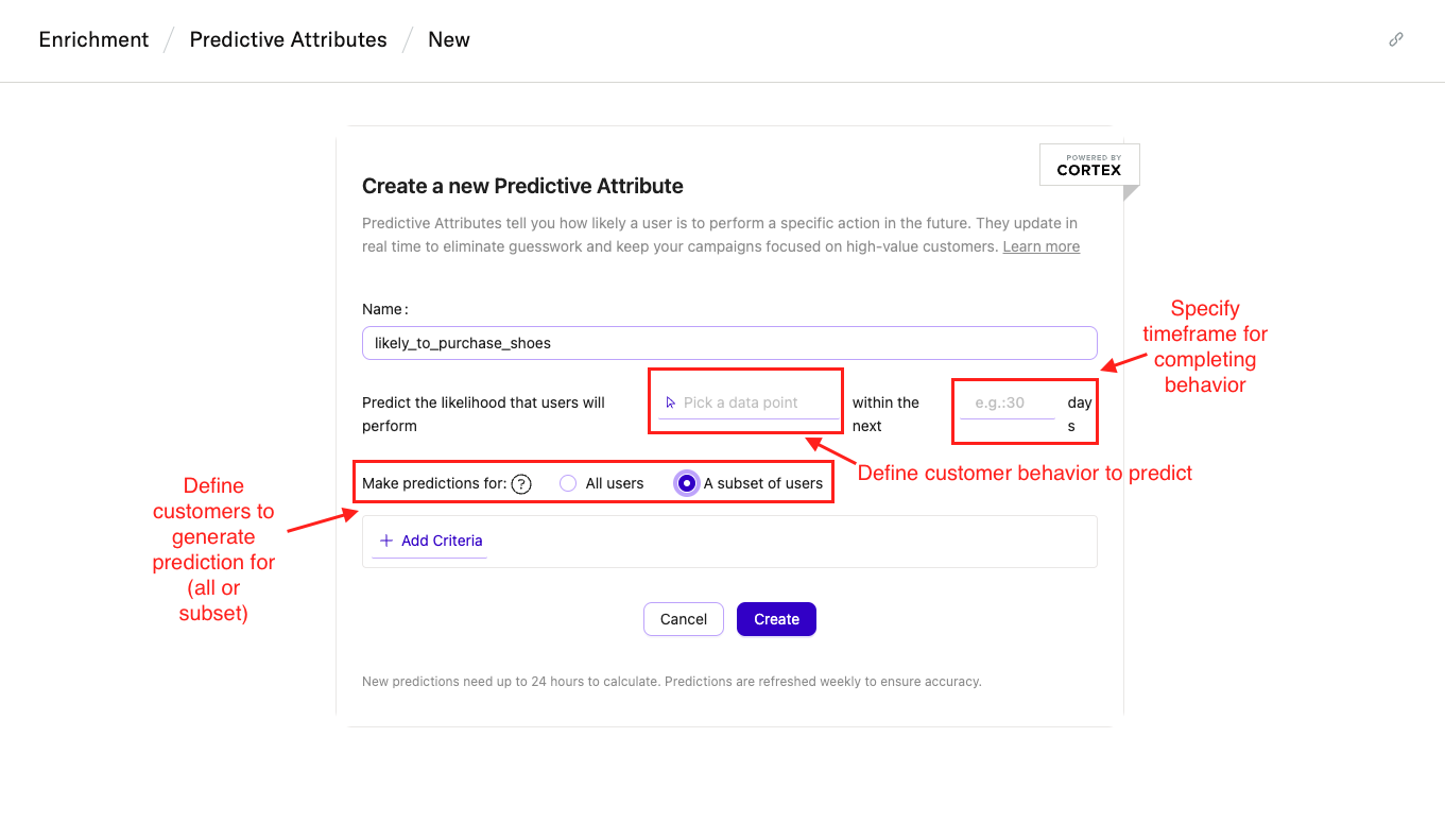 Create standalone Predictive Attribute