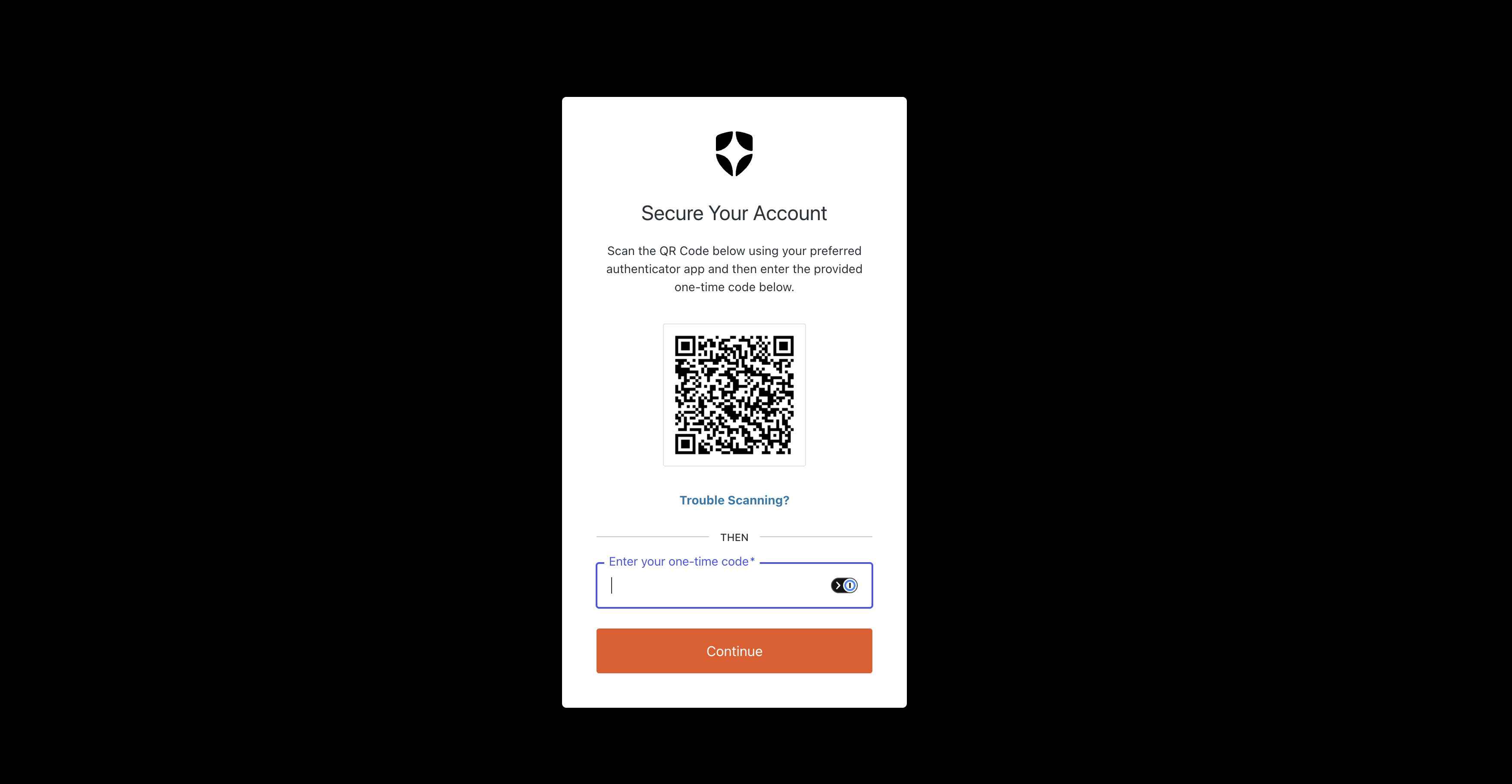 Authenticator app QR-code enrollment prompt
