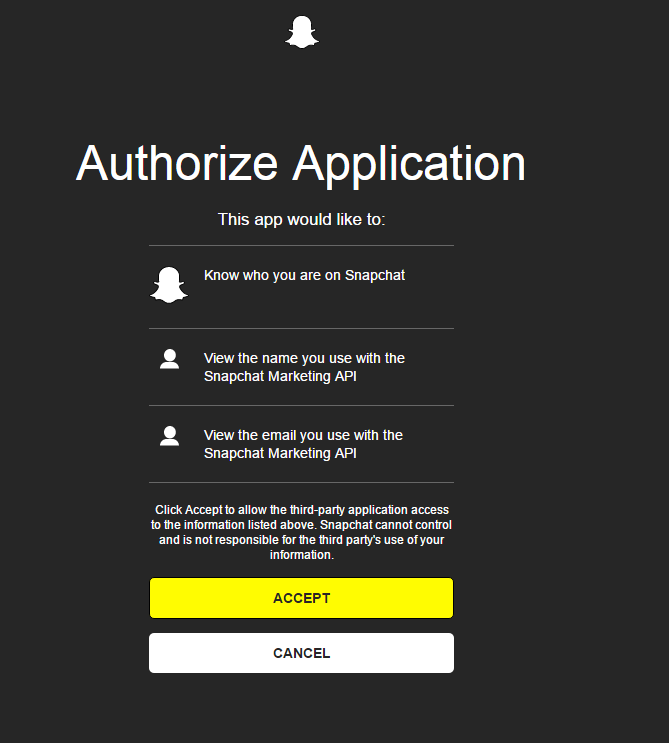 Snapchat Authorize